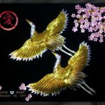 Double_Gold_Cranes_Ai_Cherry_Blossoms